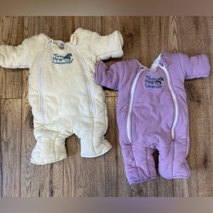 Large magic Merlin sleep suits cream and lavender